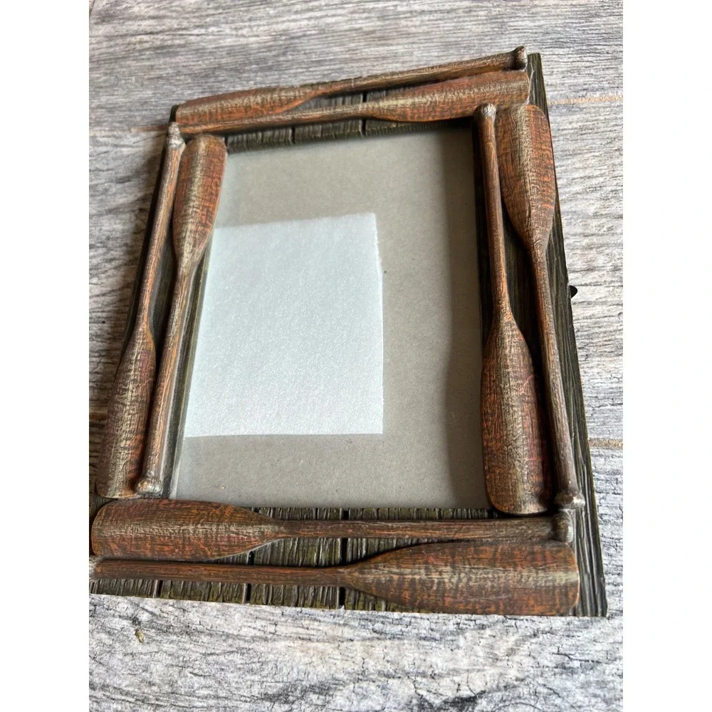 Lodge Life Boat Oars Picture Frame RUSS 5x7 Tabletop Photo‎ Holder Rowing Oar